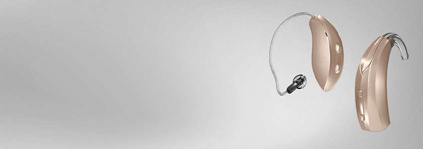 Receiver in canal hearing aids with gray background