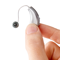 Receiver-in-Canal Made For iPhone Hearing Aid in Hand